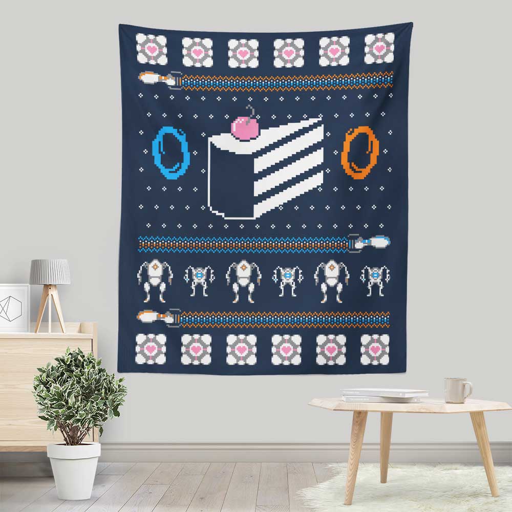 The Christmas Cake is a Lie - Wall Tapestry