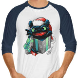 The Christmas Dragon - 3/4 Sleeve Raglan T-Shirt