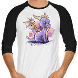 The Dragon and the Dragonfly - 3/4 Sleeve Raglan T-Shirt