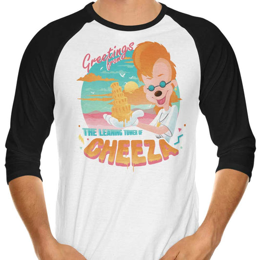 The Leaning Tower of Cheeza - 3/4 Sleeve Raglan T-Shirt