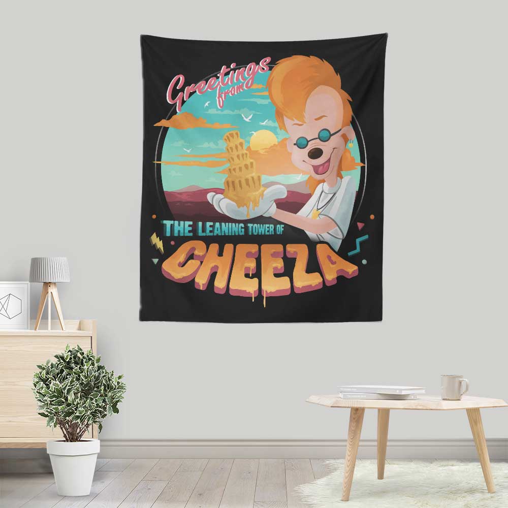 The Leaning Tower of Cheeza - Wall Tapestry