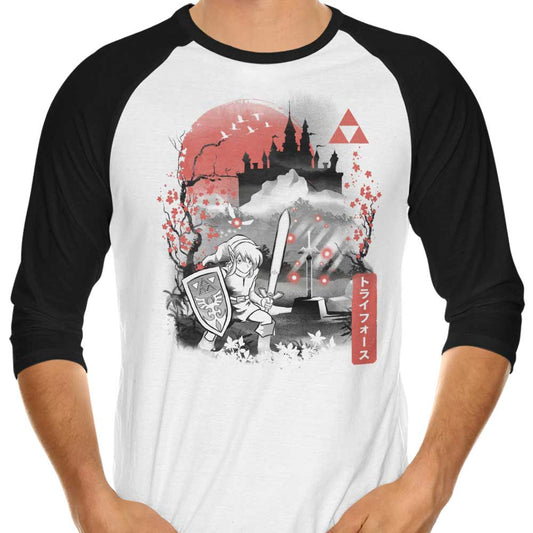 The Past Sumi-e - 3/4 Sleeve Raglan T-Shirt