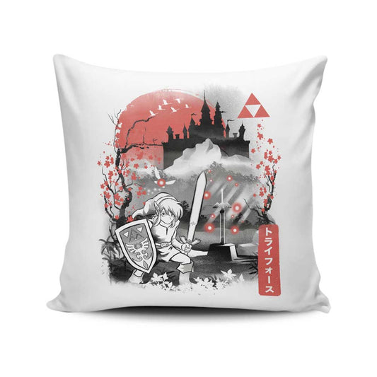 The Past Sumi-e - Throw Pillow