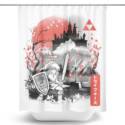 The Past Sumi-e - Shower Curtain