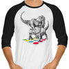 The Ultimate Dino Battle - 3/4 Sleeve Raglan T-Shirt