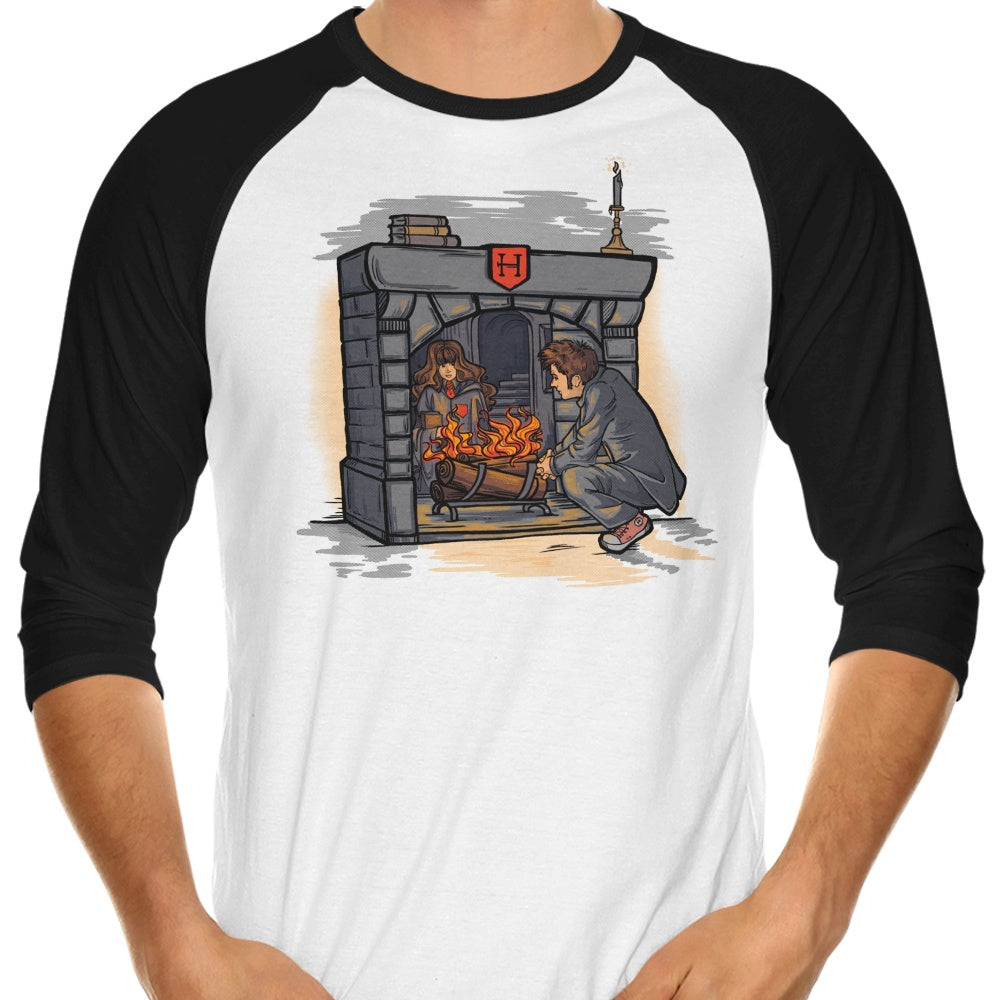 The Witch in the Fireplace - 3/4 Sleeve Raglan T-Shirt