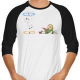 Thinking With Chickens - 3/4 Sleeve Raglan T-Shirt