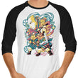 Time Traveling Warriors - 3/4 Sleeve Raglan T-Shirt