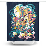 Time Traveling Warriors - Shower Curtain