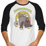 Trash Can Critters - 3/4 Sleeve Raglan T-Shirt