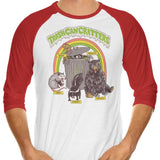 Trash Can Critters - 3/4 Sleeve Raglan T-Shirt