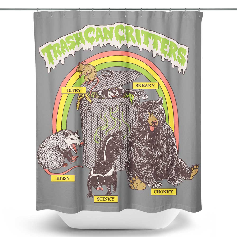 Trash Can Critters - Shower Curtain