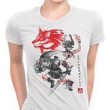 Twilight Wolf Sumi-e - Women's Apparel