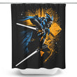 Twin White Blades - Shower Curtain