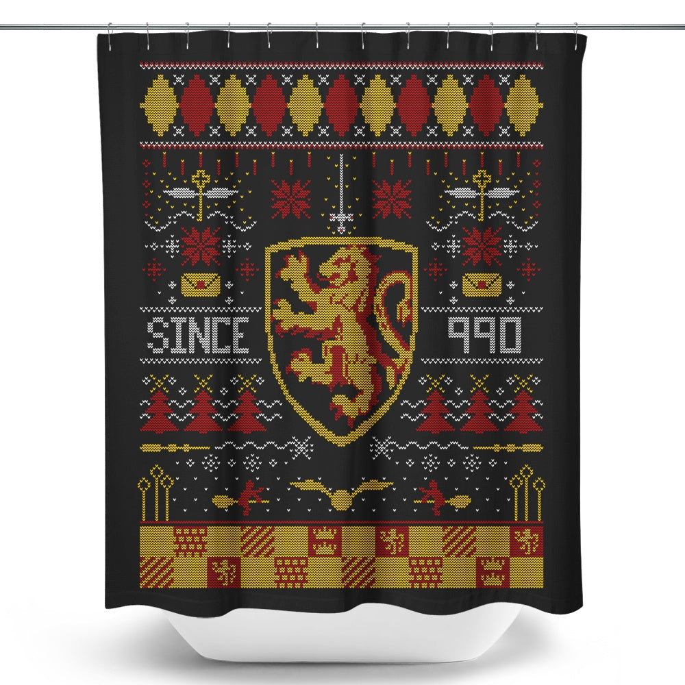 Ugly Lion Sweater - Shower Curtain