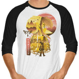Ukiyo-e Courage - 3/4 Sleeve Raglan T-Shirt