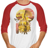 Ukiyo-e Courage - 3/4 Sleeve Raglan T-Shirt
