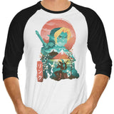 Ukiyo-e Ocarina - 3/4 Sleeve Raglan T-Shirt