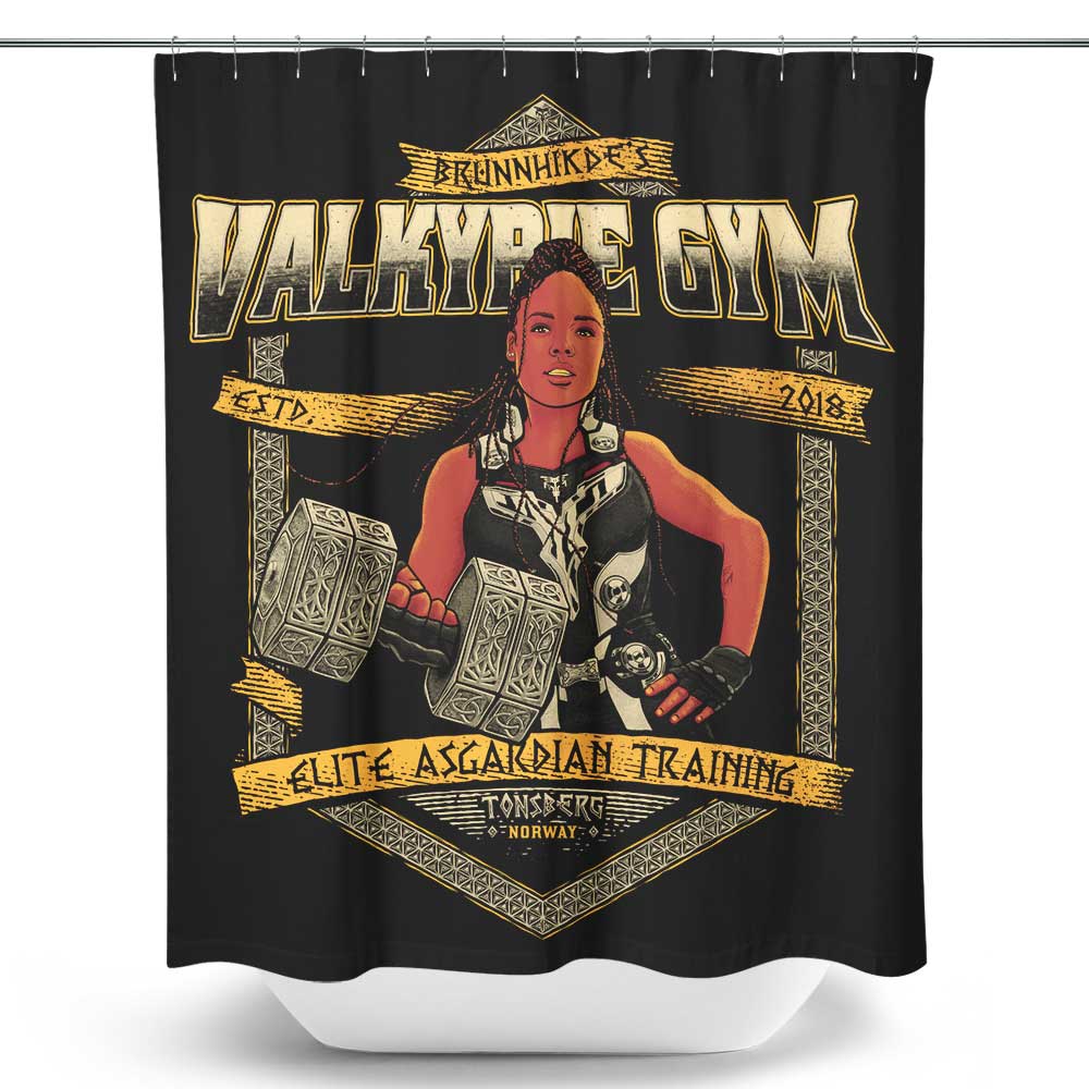 Valkyrie Gym Shower Curtain Once Upon a Tee