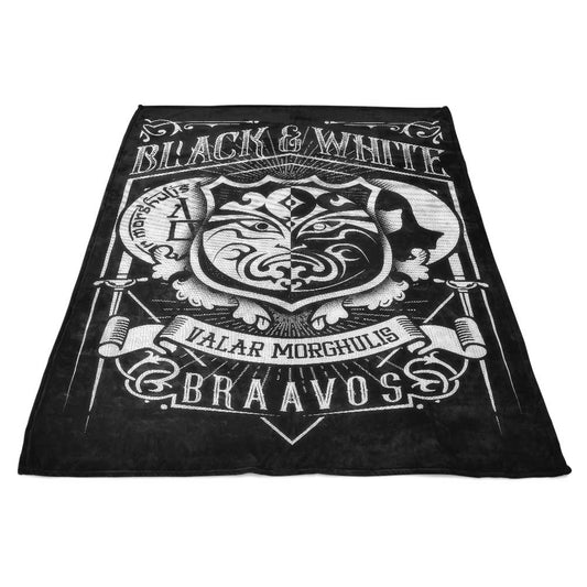 Vintage Black and White - Fleece Blanket