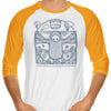 Virtruvian Guy - 3/4 Sleeve Raglan T-Shirt