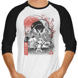 Waker Sumi-e - 3/4 Sleeve Raglan T-Shirt