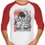 Waker Sumi-e - 3/4 Sleeve Raglan T-Shirt