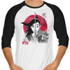 Warrior Princess Sumi-e - 3/4 Sleeve Raglan T-Shirt