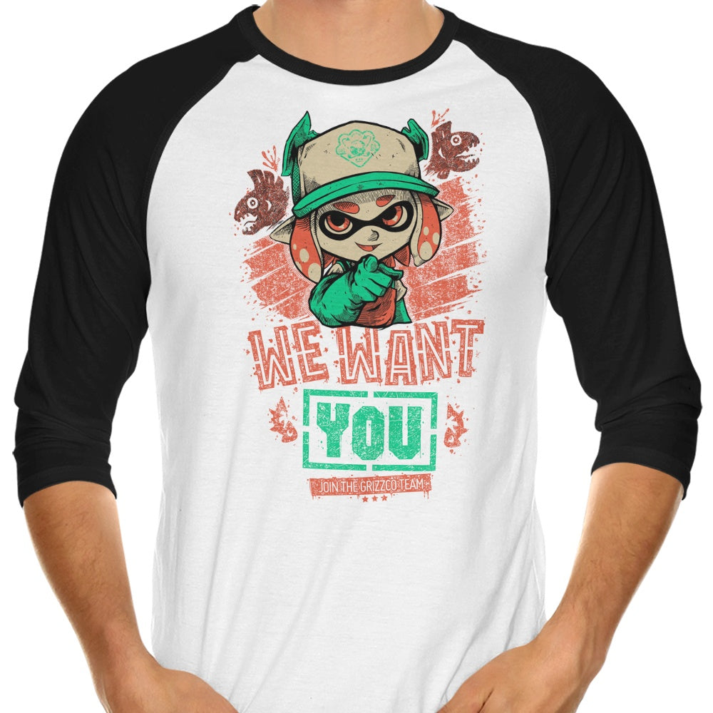 We Want You - 3/4 Sleeve Raglan T-Shirt