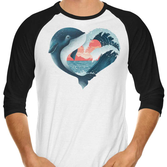 Whale Love - 3/4 Sleeve Raglan T-Shirt