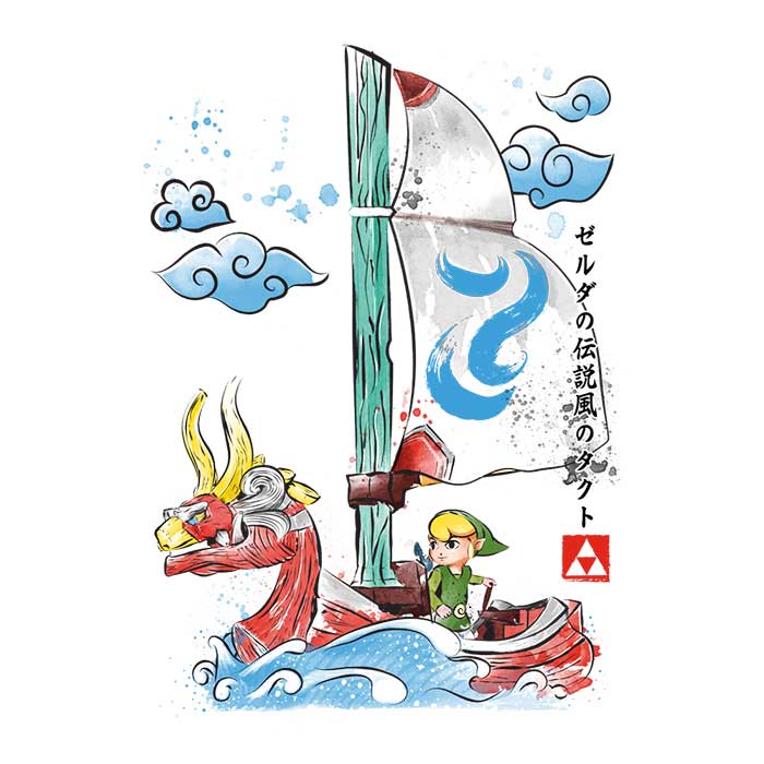 Wind Sailing Watercolor - 3/4 Sleeve Raglan T-Shirt