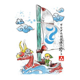 Wind Sailing Watercolor - 3/4 Sleeve Raglan T-Shirt