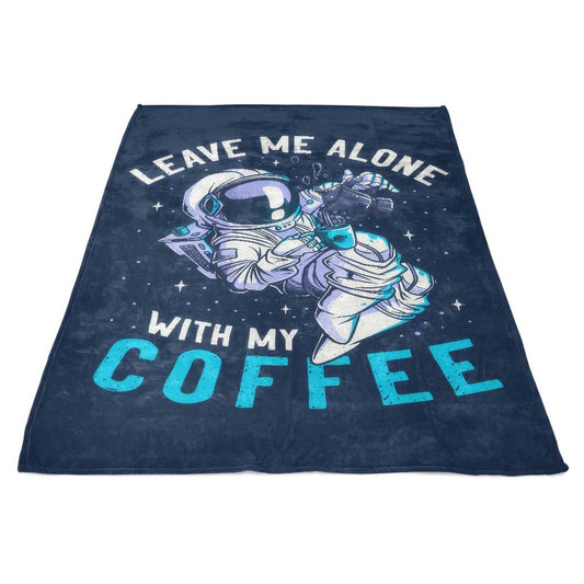 With My Coffee - Fleece Blanket