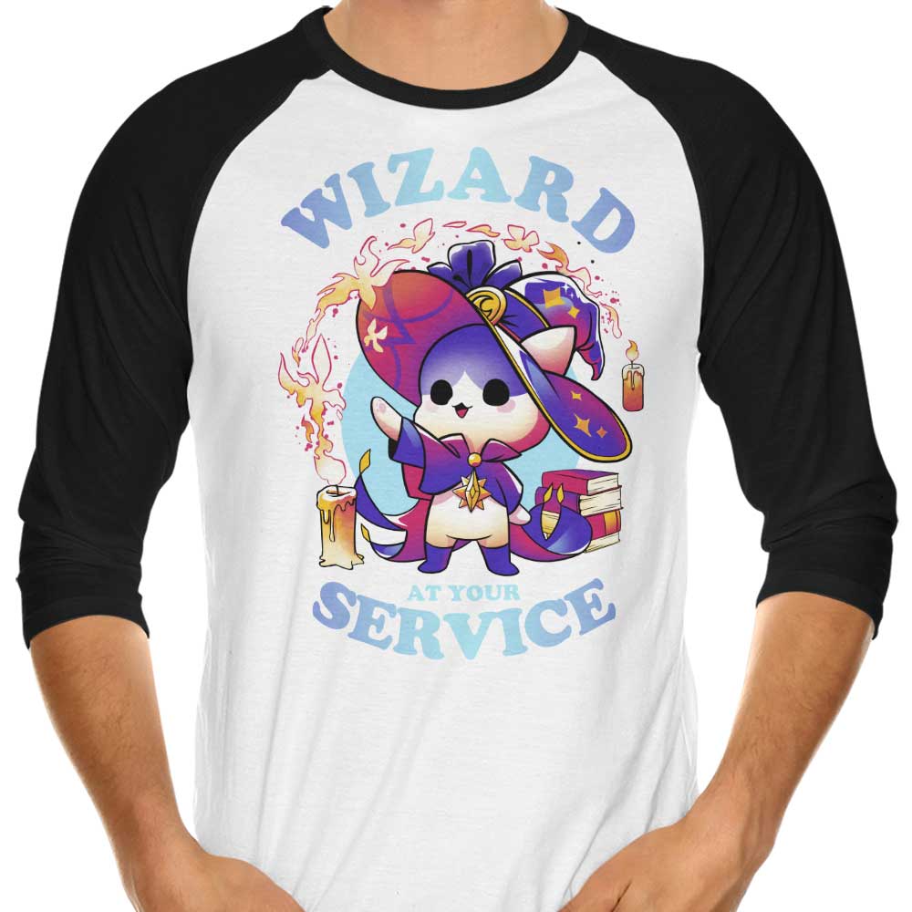 Wizard at Your Service - 3/4 Sleeve Raglan T-Shirt