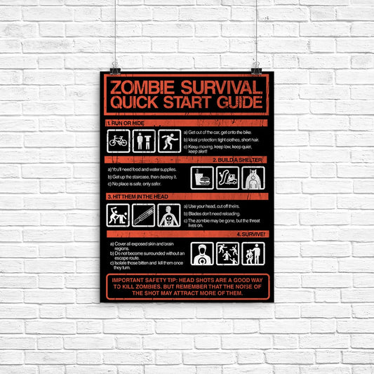Zombie Survival Quick Start Guide - Poster