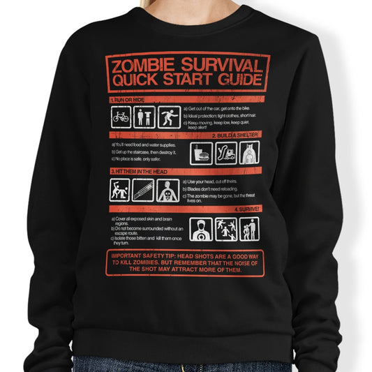 Zombie Survival Quick Start Guide - Sweatshirt