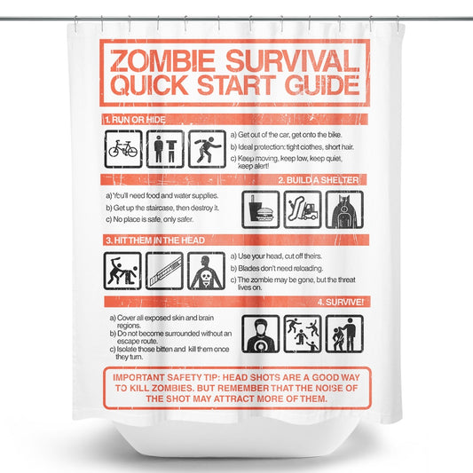 Zombie Survival Quick Start Guide (Alt) - Shower Curtain